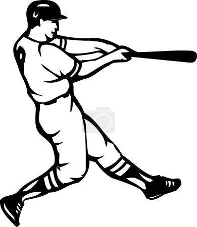 Foto de Ilustración del boceto del jugador de béisbol sobre fondo blanco. - Imagen libre de derechos