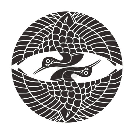 traditional Japanese family crest logo illustration            