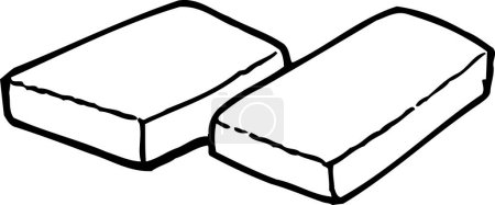 Téléchargez les photos : Illustration de contour de tofu, concept alimentaire - en image libre de droit
