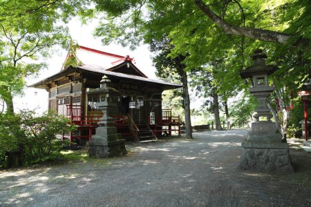 Photo for Panoramic view of an ancient Japanese shrine - Royalty Free Image