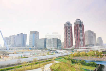 Photo for Modern cityscape, urban skyline background view - Royalty Free Image