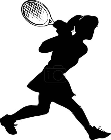 Photo for Vector silhouette of woman playing badminton - Royalty Free Image