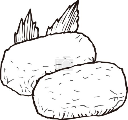 Photo for Onigiri outline illustration, food concept - Royalty Free Image
