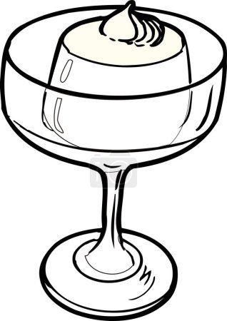 Photo for Delicious cake in glass outline illustration, food concept - Royalty Free Image
