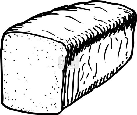 Téléchargez les photos : Illustration de contour de pain de pain, concept alimentaire - en image libre de droit