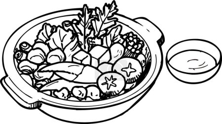 Foto de Ilustración del esquema de Yosenabe, concepto de comida - Imagen libre de derechos