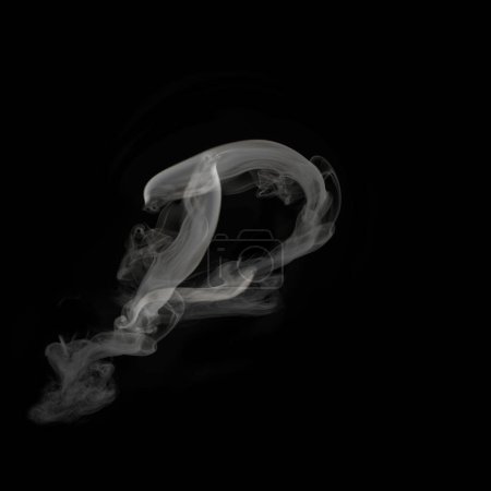 Photo for Smoke on black abstract background. Letter P - Royalty Free Image