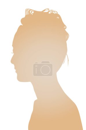 Photo for Abstract illustration with silhouette of a woman on a white background. - Royalty Free Image
