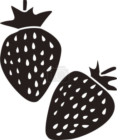 Photo for Silhouette illustration of strawberries - Royalty Free Image