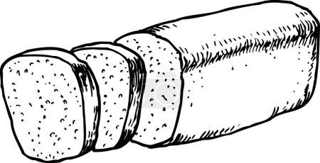 Téléchargez les photos : Illustration de contour de pain, concept alimentaire - en image libre de droit