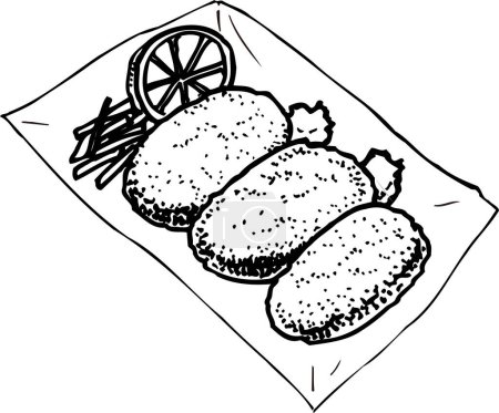 Photo for Croquettes outline illustration, food concept - Royalty Free Image