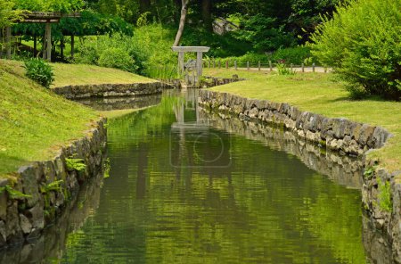 beautiful lake in Koishikawa Korakuen Gardens, Tokyo, Japan 