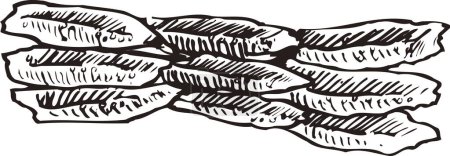 Foto de Filetes de pescado esbozar ilustración, concepto de alimentos - Imagen libre de derechos