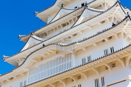 Photo for Himeji Castle AKA White Heron Castle in Hyogo, Japan. The castle is both a national treasure and a world heritage site. - Royalty Free Image