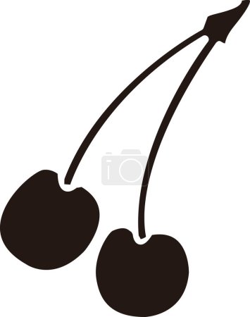 Photo for Silhouette illustration of cherries - Royalty Free Image