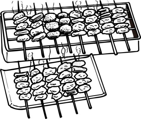 Foto de Ilustración del esquema de carne a la parrilla, concepto de alimentos - Imagen libre de derechos