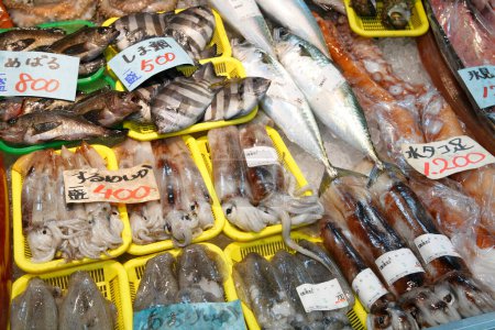 Photo for Raw fish and seafood at seafood market - Royalty Free Image