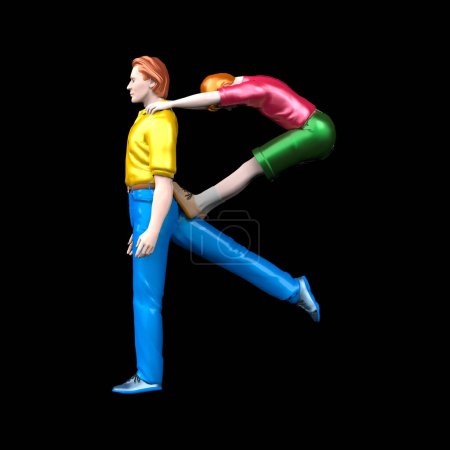 Foto de Letra r hecha de figuritas humanas coloridas, juguetes pequeños en forma de símbolo - Imagen libre de derechos