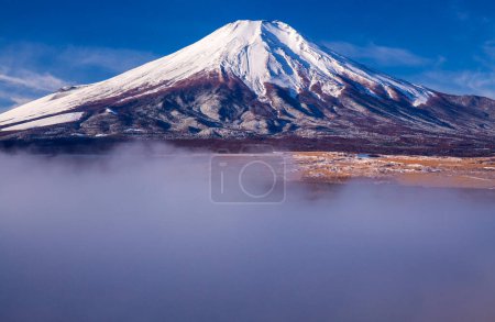 Photo for Beautiful landscape of mountain Fuji snowy peak in Japan. - Royalty Free Image