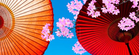 Foto de Japonés tradicional paraguas, asiático cailture concepto ilustración - Imagen libre de derechos