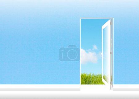 Foto de Concepto abstracto fondo con puerta abierta - Imagen libre de derechos