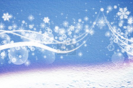Téléchargez les photos : Fond de Noël avec des flocons de neige blancs sur bleu clair - en image libre de droit
