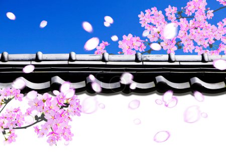 Photo for Cherry blossom in spring over blue sky - Royalty Free Image