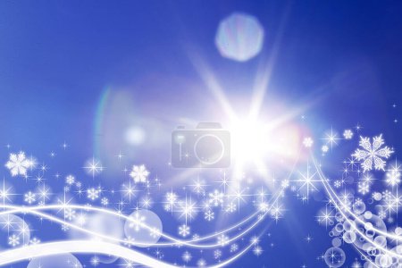 Téléchargez les photos : Fond de Noël avec des flocons de neige blancs sur bleu clair - en image libre de droit