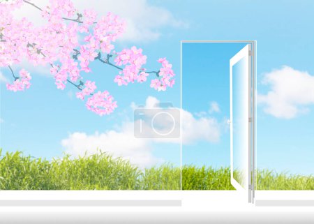 Photo for Abstract concept background with opened door - Royalty Free Image