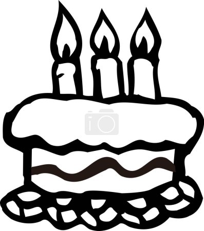Foto de Dibujo ilustración de pastel de cumpleaños - Imagen libre de derechos