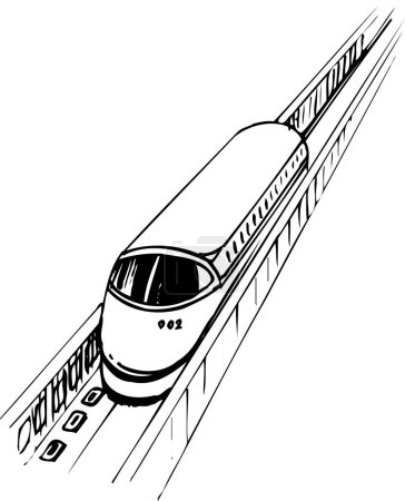 Photo for Sketch illustration of train on white background - Royalty Free Image