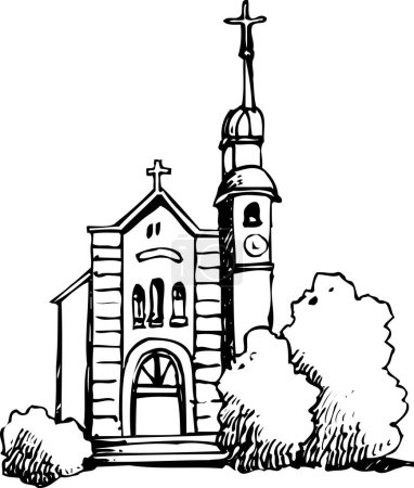 Foto de Boceto ilustración de la iglesia cristiana - Imagen libre de derechos
