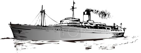 Foto de Boceto ilustración del viejo velero sobre un fondo blanco - Imagen libre de derechos