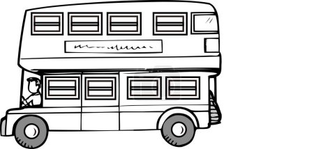 Téléchargez les photos : Croquis illustration de bus vintage - en image libre de droit