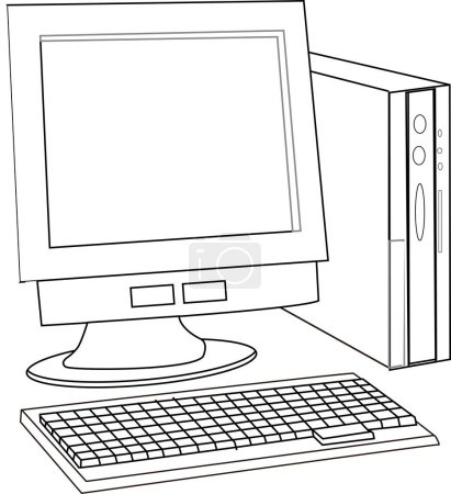 Photo for Sketch illustration of computer pc - Royalty Free Image