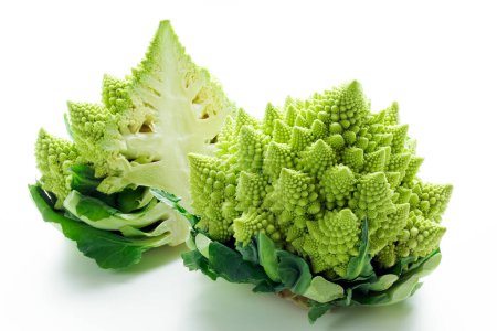 Photo for Romanesco broccoli (also known as broccolo romanesco, romanesque cauliflower, or simply romanesco) fresh vegetables - Royalty Free Image