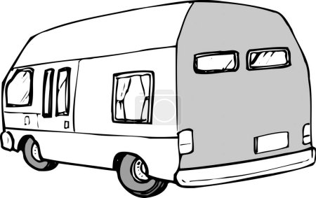 Téléchargez les photos : Croquis illustration du camping-car - en image libre de droit