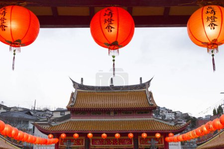 Linternas chinas durante el festival de año nuevo en China