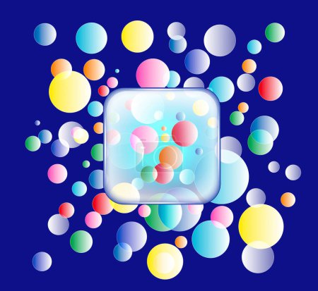 Foto de Concepto abstracto bnackground con burbujas voladoras de colores - Imagen libre de derechos