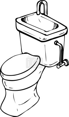 Photo for Sketch illustration of bathroom toilet - Royalty Free Image