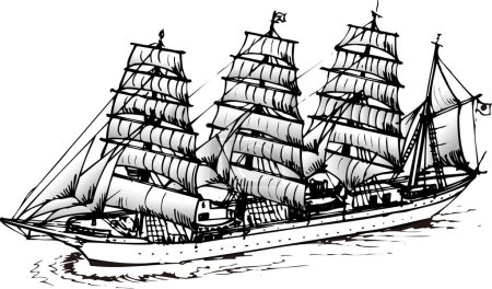 Foto de Boceto ilustración de velero sobre un fondo blanco - Imagen libre de derechos