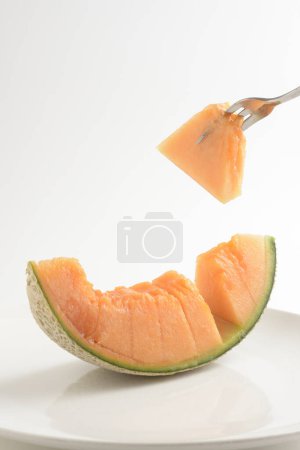 Photo for Fresh ripe melon on white background - Royalty Free Image