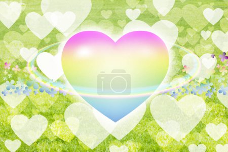 Foto de Corazón de arco iris y fondo de arco iris. Día de San Valentín. amor fondo. - Imagen libre de derechos