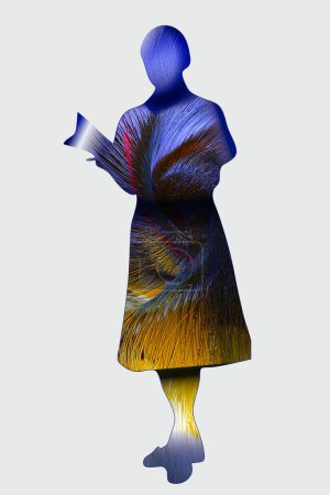 Photo for Colorful abstract silhouette of person, creativity and art concept background - Royalty Free Image