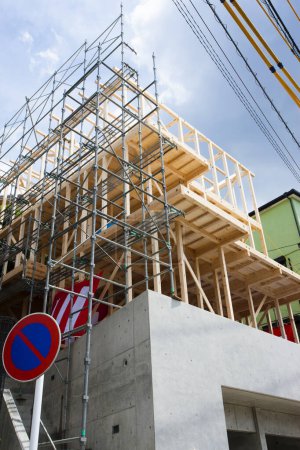 Photo for Construction of new residential building in Japan - Royalty Free Image