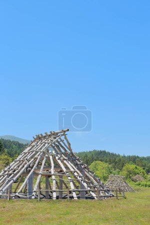 Photo for Ofune Site of the Jomon Era, an archaeological site consisting of a series of large shell middens and remains of an adjacent settlement from the Jomon period. The site in the city of Hakodate in Oshima Subprefecture on the island of Hokkaido in Japan - Royalty Free Image