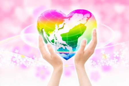 Photo for Rainbow heart on white background - Royalty Free Image