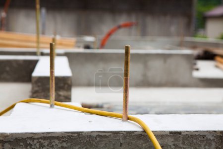 Photo for Apartment building under construction. House being erected of concrete - Royalty Free Image