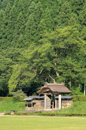 Photo for Old wooden gate of Ichijodani Asakura Clan Ruins in Fukui Prefecture, Japan - Royalty Free Image