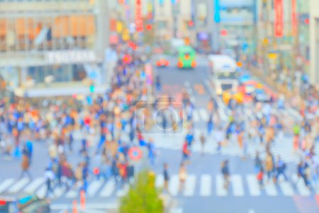 Foto de Abstracto desenfoque personas caminando en la calle de tokyo, japón - Imagen libre de derechos